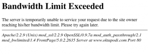 bandwidth no more bandwidth
